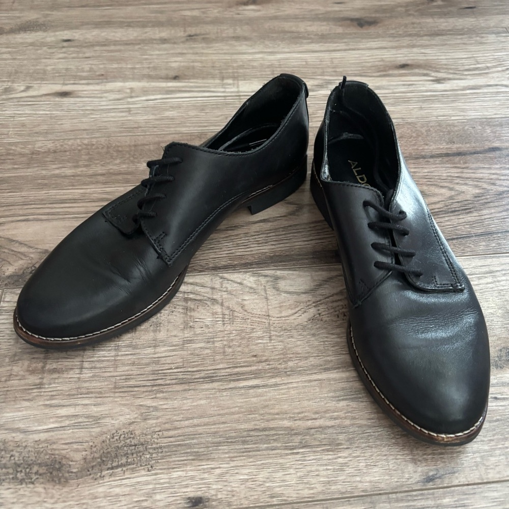 Aldo Maedagua Black Leather Menswear Lace-Up Dress Shoes
